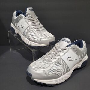 Gravity Defyer Mens Walking Shoes Silver White TB902FWBS-M/W Low Top Size 7.5